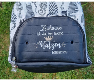 Stickserie - Spruch "Zuhause ist da, wo meine Katzen herrschen"